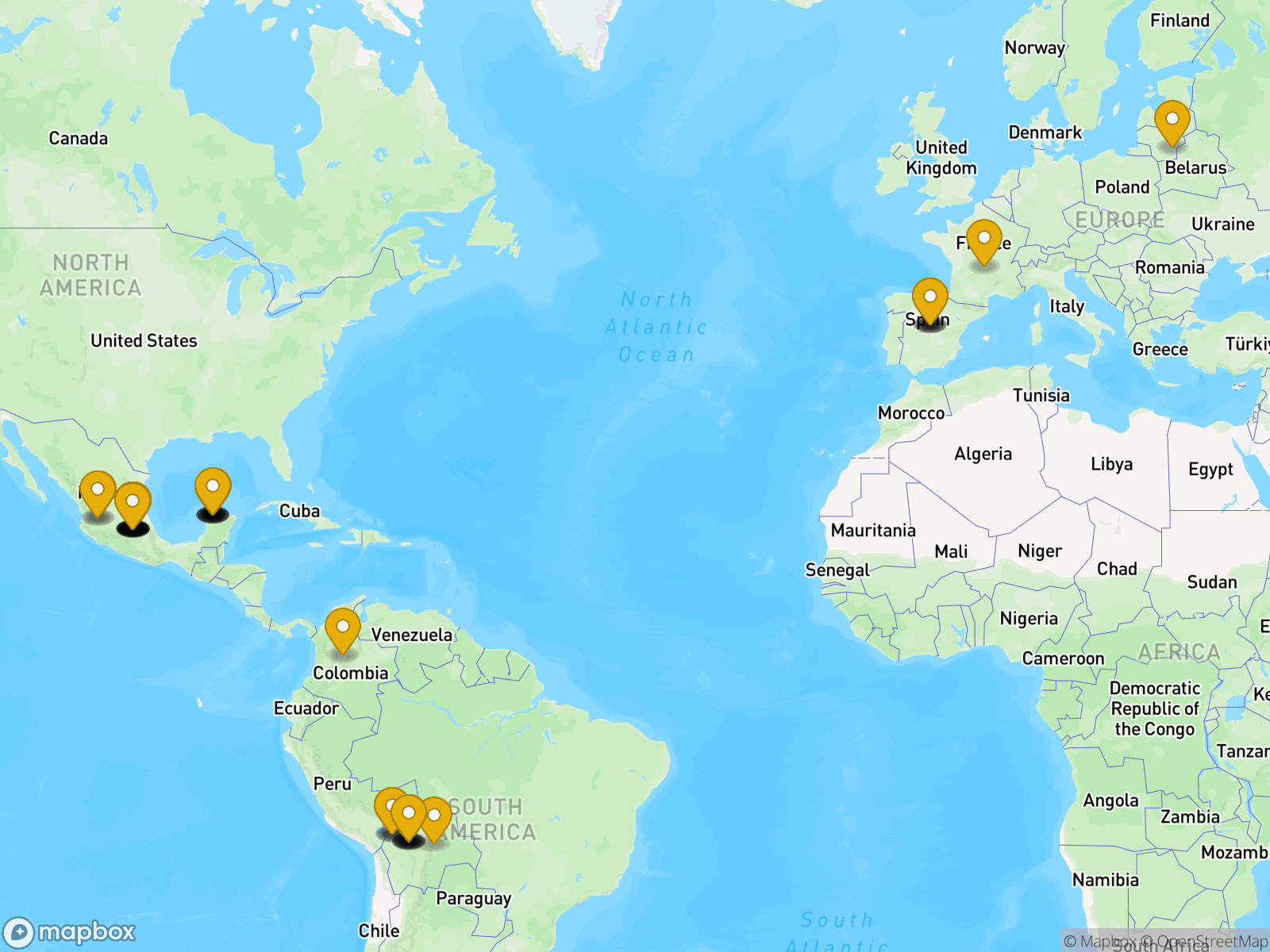 Cafés por todo el mundo